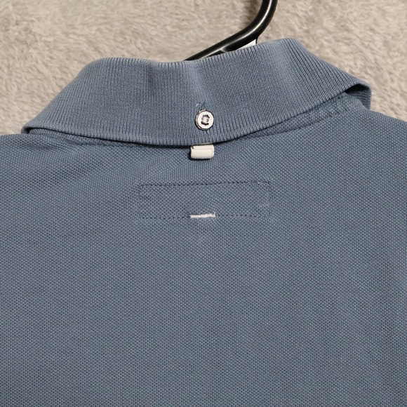 rag bone Polo Shirt Mens Medium Blue Pique Stretch Embroidered Logo Casual - Picture 5 of 11